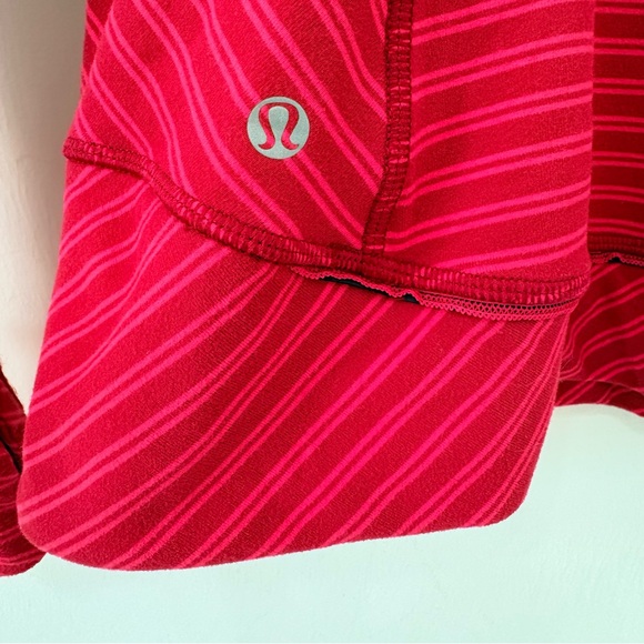 Lululemon | Think Fast Pullover | Sz 6 |Stripe Boom Juice Cranberry | EUC - Picture 9 of 10